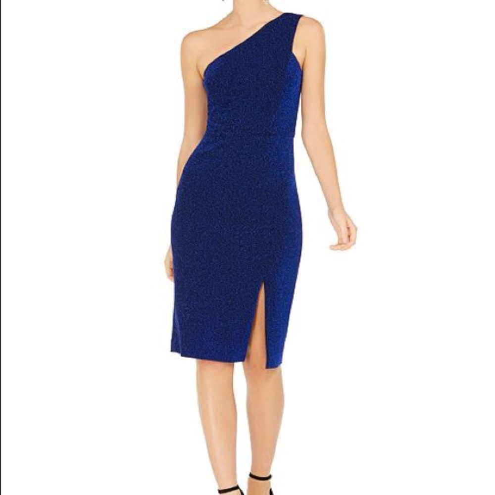Vince Camuto One-Shoulder Blue glitter Dress NWOT
